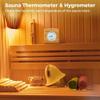 Fuhjythy Wooden Sauna Hygrothermograph,Sauna Thermometer and Hygrometer,Indoor Humidity Temperature Measurement Sauna Room Easy Install view 3