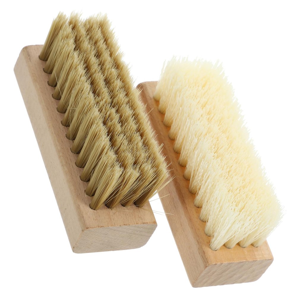 CTIRCHIU 2pcs Cleaning Brush Set with Wooden Handle and Pp Bristles Lightweight and Sturdy Clothes Washing Brush for Household Cleaning