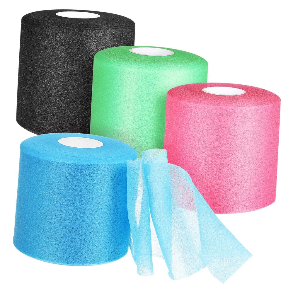 Beavorty Sponge Sports Tape Prewrap Athletic Wrap 4 Rolls 7cm X 27m Breathable Wrist Ankle Hand Knee Tape for Sports Injury Prevention and Muscle Protection