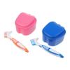 NIYANGLE Portable Denture Box False Tooth Brush Toothbrush Holder Denture Case False Teeth Container and Cleaning Brush view 1