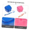 NIYANGLE Portable Denture Box False Tooth Brush Toothbrush Holder Denture Case False Teeth Container and Cleaning Brush view 4