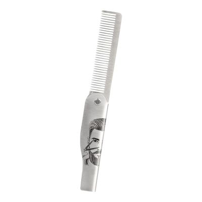 Beard Comb | Beard Brush and Comb - Portale Stainless Steel Foldable Brush for Husband Styling Dad Men Grooming Travel Home Adult