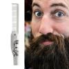 Beard Comb | Beard Brush and Comb - Portale Stainless Steel Foldable Brush for Husband Styling Dad Men Grooming Travel Home Adult view 3
