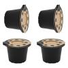 4pcs Coffee Pods with Stainless Steel Lid Reusable Dishwasher Safe Coffee Brewing Tool for Home Espresso Maker Parts