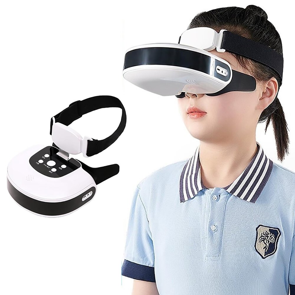 Ciliary Muscle Training Device, Vision Training Device, 3 Modes, Adjustable Interpupillary Distance, Constant Temperature Hot Compress, Simulates Ultra-far Viewing Distance, for Students, Workers