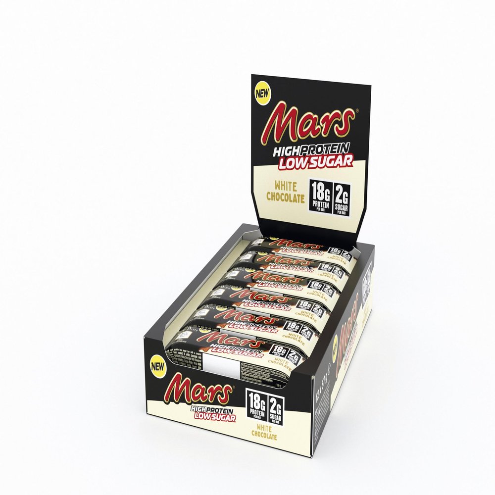 Mars White Chocolate Protein Bar 12 57g 18g Protein, Low Sugar (2g), HighProtein Snack for Gym, Work & OntheGo