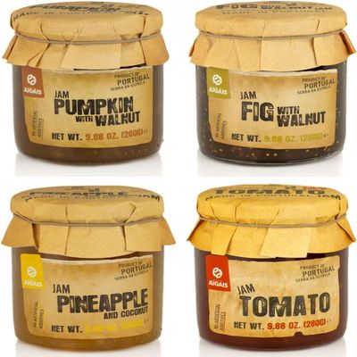 Jam Variety Selection Pack of 4 x 280g Jars Unique Flavours: Pumpkin & Walnuts, Fig & Walnuts, Pineapple & Coconut, Tomato Free of artificial ingredients