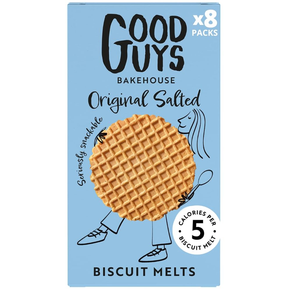 Good Guys 8 x Packs. Original Salted, 40% Less Fat. Tasty, Crispy, Low Calorie Snacks Biscuits. Healthy Crackers. 8x50g packs