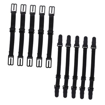 Beatifufu 10pcs Elastic Strangle Earbands for Mask Strap Nonslip Underwear Straps Black Adjustable Buckle Extension Ropes for Hat Lanyards
