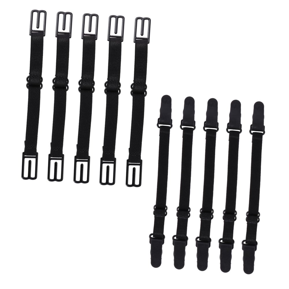 Beatifufu 10pcs Elastic Strangle Earbands for Mask Strap Nonslip Underwear Straps Black Adjustable Buckle Extension Ropes for Hat Lanyards