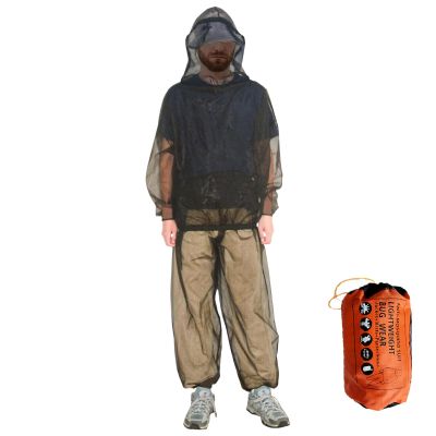 Adults Fly Suits,Mesh Fly Proof Suit with Hood - Lightweight Breathable Mesh Clothing Netting with Carrying Pouch for Backpacking Camping Climbing