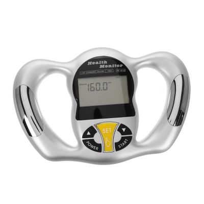 DEARMAMY Handheld Body Fat Caliper Monitor for Precise Fat Measurement and Bmi Calculation with Lightweight Abs Material, Silver Design, for On-the-go Use by Health-Conscious Individuals