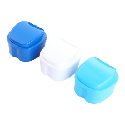 PAMINGONO 3pcs Denture Box Case for False Teeth Storage with Filtered Strainer Basket, Plastic Material, Ultra-Smooth Finish, Sturdy Design Preventing Accidental Damage, for Denture Hygiene