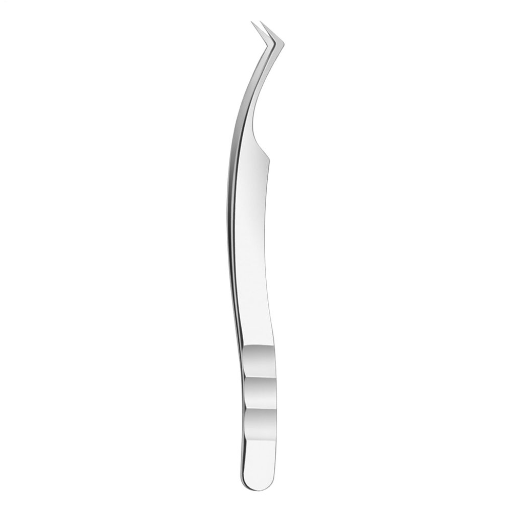 Eyelash Tweezers, Curved Lash Tool, 4.96x0.39in High Precision Stainless Steel, Makeup Grafting Aid, Lightweight Design for Women, Salon, Travel, Daily Grooming, Date Prep