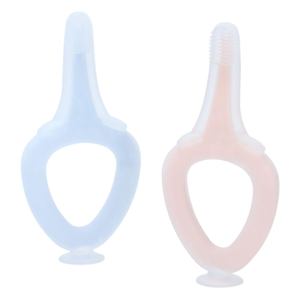 KENANLAN Silicone Rings, Toddler Toothbrush Lightweight Portable, Easy to Grip, Lightweight and Portable, Circular Body Design for Babys Safety, Suitable Training Toothbrush for Your Baby