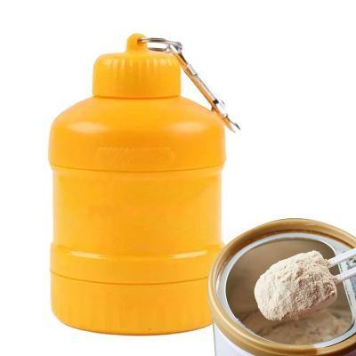 Gnrique Powder Container, Storage Bottle Shaker, Insulated Canister Leak Proof, Workout Camping Bottle, 4.33 x 2.76 inches Portable Box with Carabiner for Bodybuilding Kitchen Outdoor Use