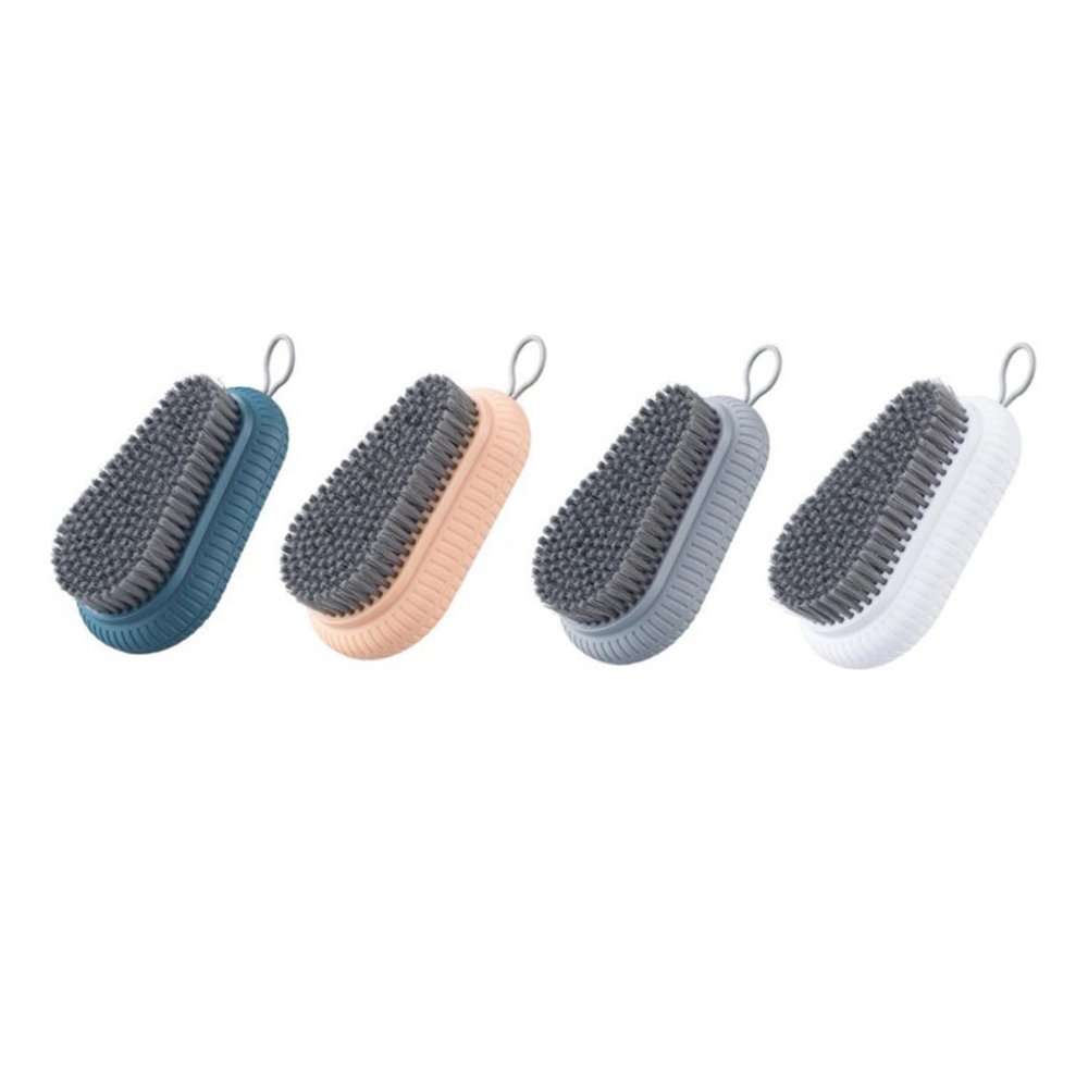 FOYTOKI Clothes Washing Brush and Shoe Cleaning Brush 4pcs Set with Sturdy Bristles Household Laundry Scrub Tool for Shoes, Clothes, and Collar Cleaning at Home Random Color