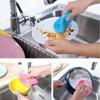 2-in-1 Silicone Dish Scrubber 14cm Non-Scratch Kitchen Brush for Pots, Pans, Dishes & Veg Heat-Resistant, Quick-Dry (Orange, Bulk Pack (6-Pack)) view 3