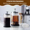 French Press Replacement Filters Stainless Steel Mesh Screen Universal 1000 ml, 34 Oz, 8 Cup Coffee & Tea Makers (6 PACK) view 3