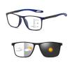 Stylish Progressive Multifocal Photochromic Reading Glasses for Men Women, TR90 Flexible Frame Eyeglasses(Black/Blue,1.0 x) view 1