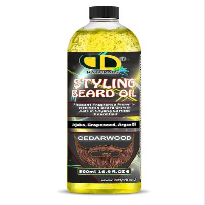 Styling Beard Oil with Cedarwood, Jojoba & Grapeseed For Reduces Itchiness & Soothes Skin, Moisturizes and Hydrates the Skin, Softens and Conditions the Beard (500ml)