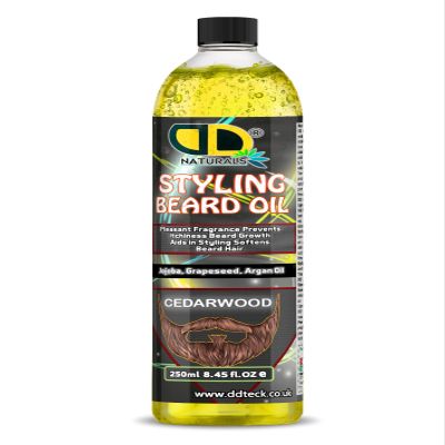 Styling Beard Oil with Cedarwood, Jojoba & Grapeseed For Reduces Itchiness & Soothes Skin, Moisturizes and Hydrates the Skin, Softens and Conditions the Beard (250ml)