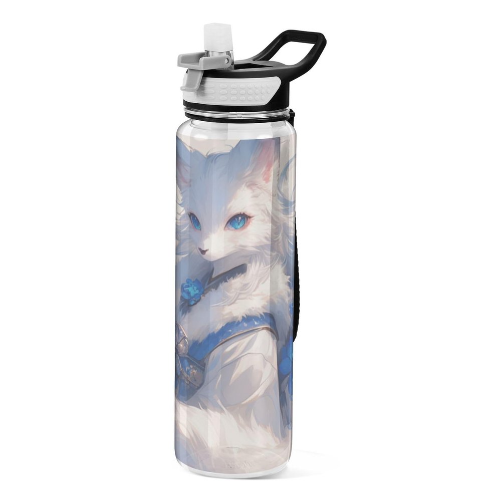 EtherSpher Cute Cartoon Sweet White Fox Designed water bottle sports for college portable journal Officravel Home