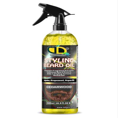 Styling Beard Oil with Cedarwood, Jojoba & Grapeseed For Reduces Itchiness & Soothes Skin, Moisturizes and Hydrates the Skin, Softens and Conditions the Beard (500ml Spray)