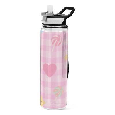 EtherSpher Cute Pink Sweet Character Lines Designed plastic sports bottles baseball for college portable working Officravel Home