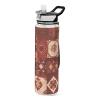 EtherSpher Boho Reddish Brown Regular Texture Designed clear plastic sports water bottle for travelling Unique design decor Sports Home Office Patio view 1