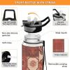 EtherSpher Boho Reddish Brown Regular Texture Designed clear plastic sports water bottle for travelling Unique design decor Sports Home Office Patio view 4