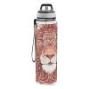 EtherSpher Boho Red Brown Lion Designed plastic sports water bottle for journal Unique design decor travelling Patio Office Home view 2