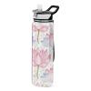 EtherSpher flower Peach Summer Boho Designed plastic sports water bottle for college portable journal Travel Home Office view 1