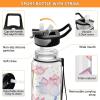 EtherSpher flower Peach Summer Boho Designed plastic sports water bottle for college portable journal Travel Home Office view 4
