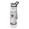 EtherSpher Cute Cartoon Grey Swing Koala Designed clear sports water bottle for travelling portable working Patio Office Home view 1