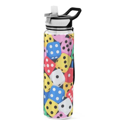 EtherSpher Colorful Cartoon Dice Designed plastic sports bottles baseball for working portable working Officravel Home