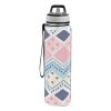EtherSpher Boho Retro Blue and White Stripes Designed clear sports bottle for working Unique design decor working Home Office Patio view 2