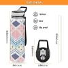 EtherSpher Boho Retro Blue and White Stripes Designed clear sports bottle for working Unique design decor working Home Office Patio view 3