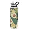 EtherSpher Green Cartoon Avocado Fruits Designed clear sports water bottle For yoga Unique design decor Sports Home Office Patio view 1