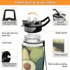 EtherSpher Green Cartoon Avocado Fruits Designed clear sports water bottle For yoga Unique design decor Sports Home Office Patio view 4