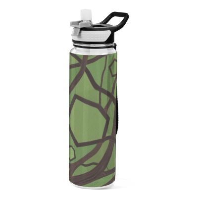 EtherSpher Abstract Art Tree Branch Green Designed clear sports bottles with straw bulk for college portable diary Travel Home Office