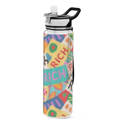 EtherSpher Colorful Cartoon Rich Modern Designed clear plastic sports water bottle for working portable working Officravel Home