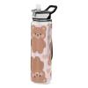 EtherSpher Cartoon Cute Brown Bear Designed clear sports bottle for travelling Unique design decor college Officravel Home view 1