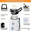 EtherSpher Handdraw Stars Navy Blue White Designed clear sports bottles with straw bulk for journal Unique design decor diary Officravel Home view 4