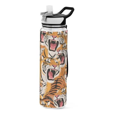 EtherSpher Colorful Cartoon Animal Tigers Designed clear plastic sports water bottle for diary portablravelling Home Office Patio