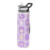 EtherSpher Purple Flower Cake Grid Designed plastic sports bottles baseball for working Unique design decor Sports Patio Office Home view 1