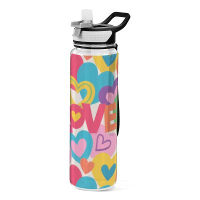EtherSpher Colorful Cartoon Heart Love Designed plastic sports bottles baseball for diary portable journal Travel Home Office