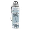 EtherSpher Summer Palm Trees Blue Stripe Designed clear plastic sports water bottle for working Unique design decor journal Travel Home Office view 2