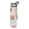 EtherSpher Cartoon Cute Brown Teddy Bear Designed sports plastic water bottle for college Unique design decor travelling Travel Home Office view 1