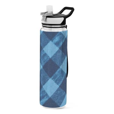 EtherSpher Blue Grid Designed sports water bottle for journal portable working Home Office Patio
